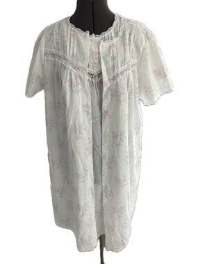 Vtg Nightgown and Robe CHARACTER for Saks 5th Ave Women’s Large Lace Ribbon